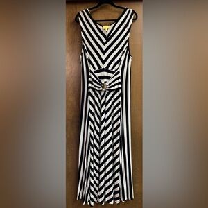 Liz Lange Black and White Striped Maxi Dress